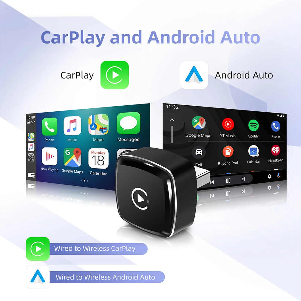 Wireless CarPlay & Android Auto Smart Adapter
