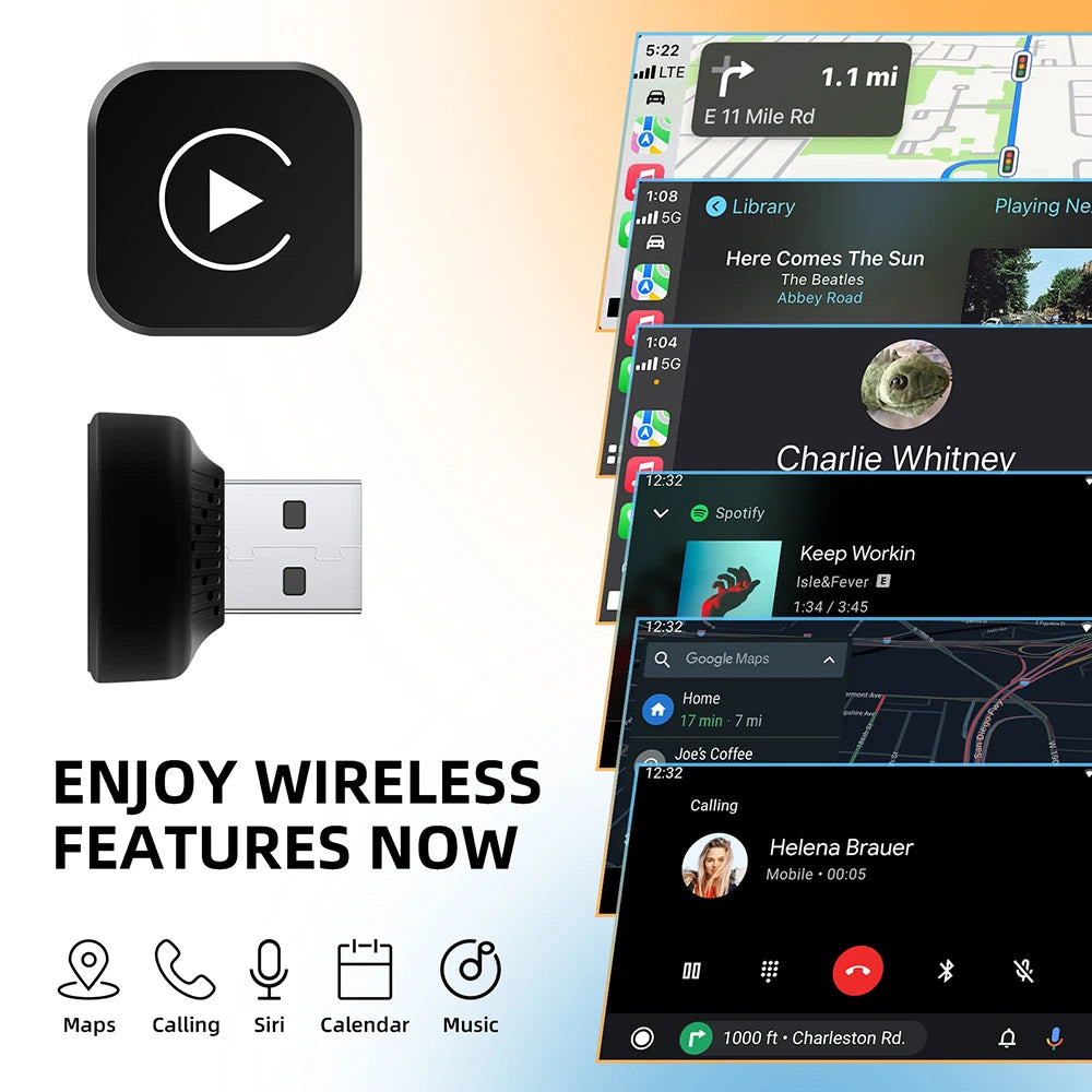 Wireless CarPlay & Android Auto Smart Adapter
