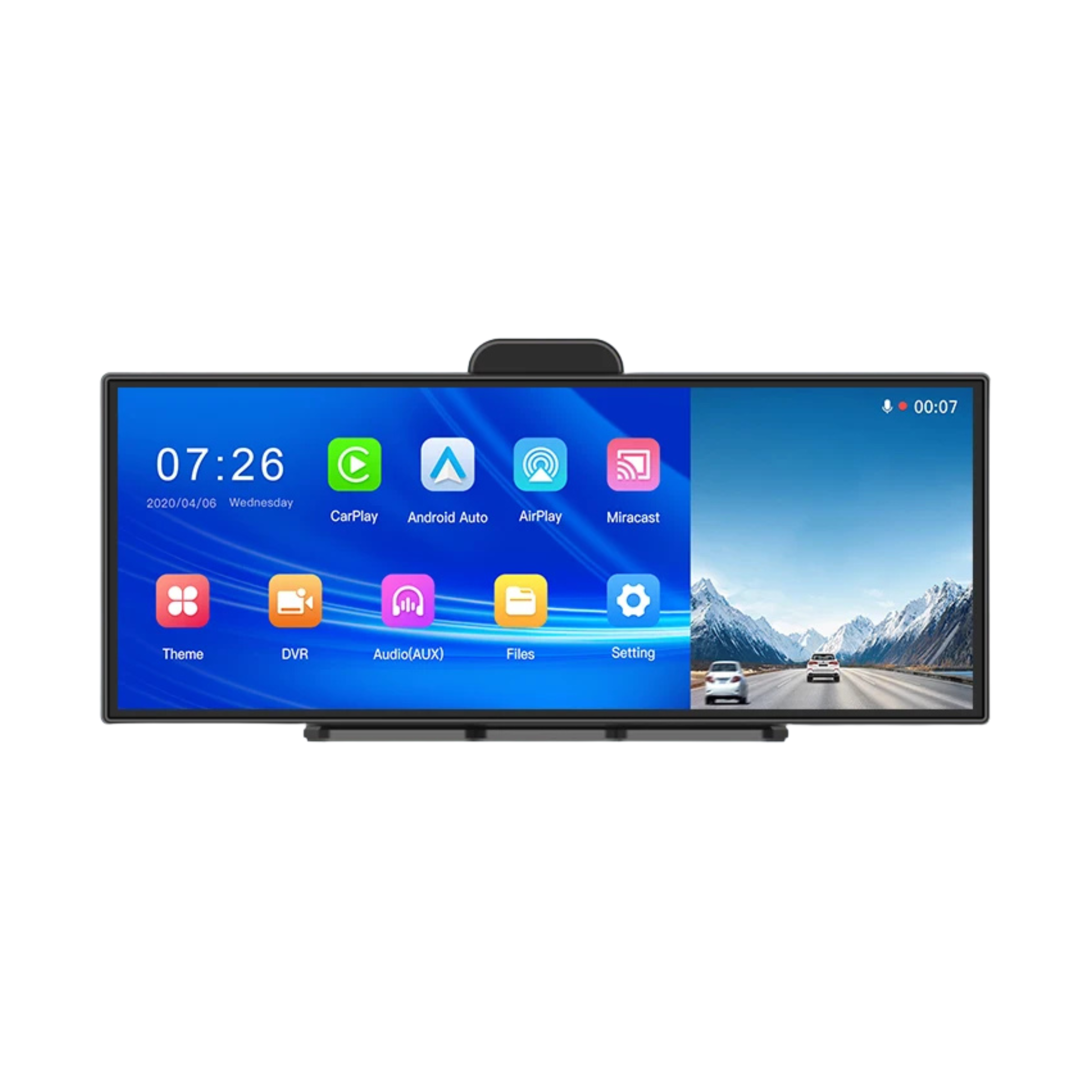 11.4″ Smart Dash Cam with CarPlay, Android Auto & Night Vision